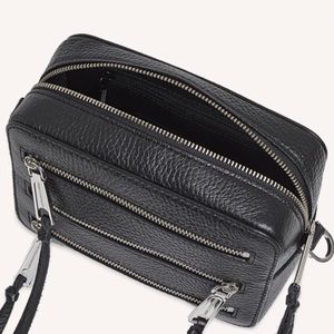 Rebecca Minkoff 4 zip , Genuine Leather bag,  black, Like New